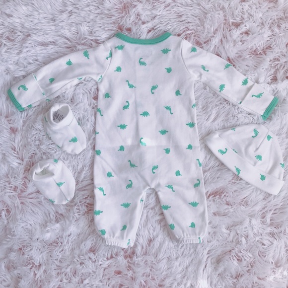 NEW Precious Firsts 3 Piece Dinosaur Gown Set! - Picture 2 of 6